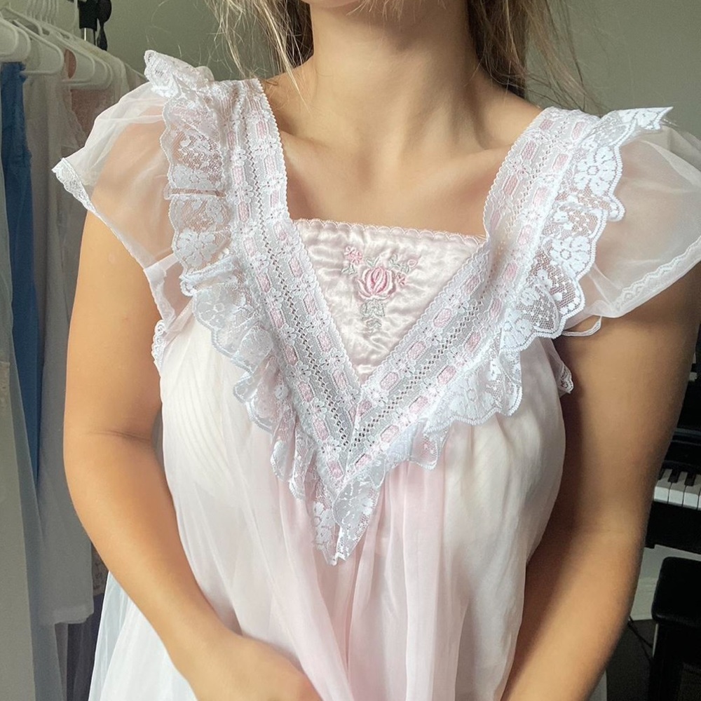 baby pink sheer nightgown